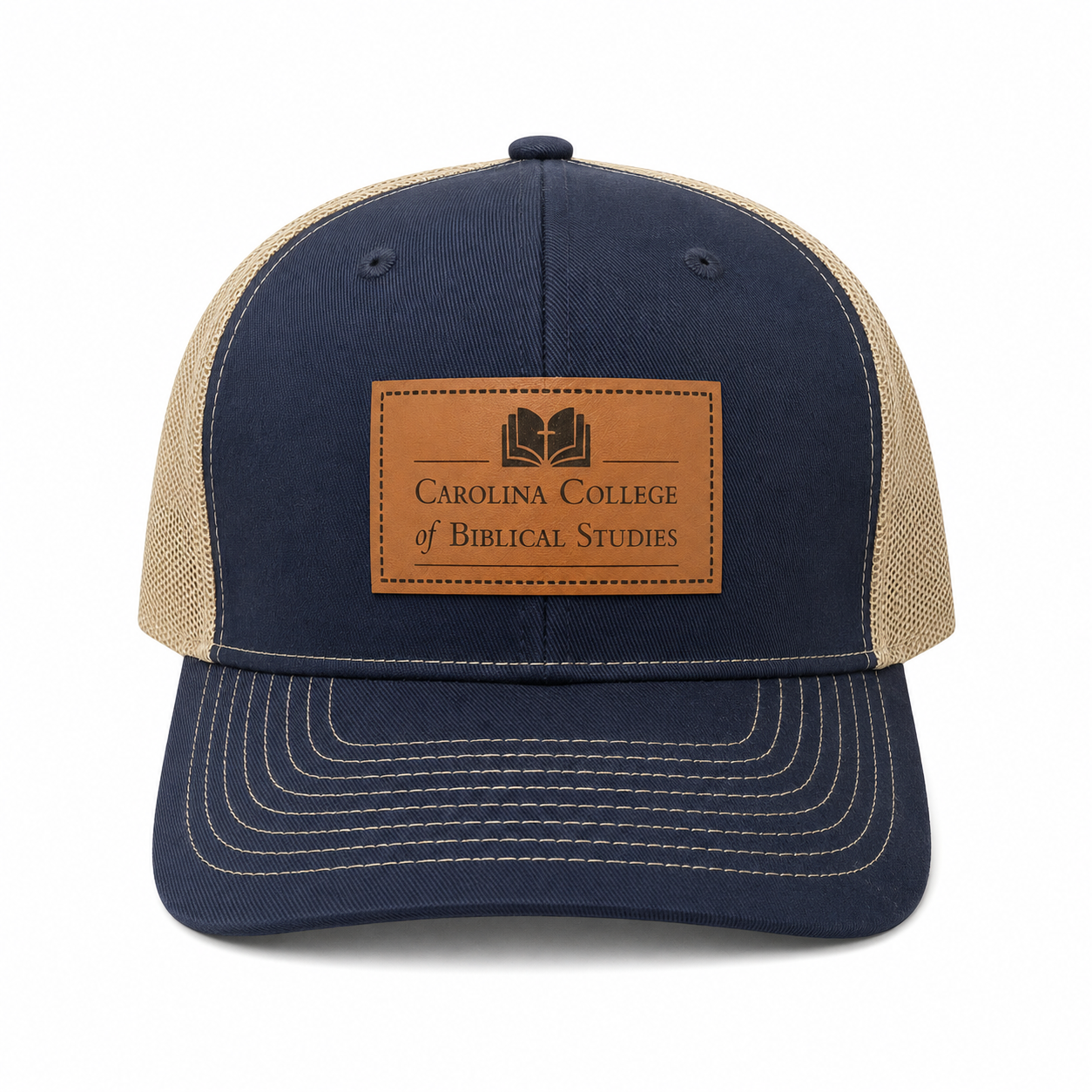 Trucker Snapback Meshback Cap - Navy & Khaki
